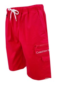 訂做紅色繡花運動褲    設計4個袋運動褲  橡筋褲頭設計   時尚運動褲設計公司   美国   零售  U384